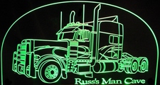 2000 Peterbilt Semi Acrylic Lighted Edge Lit LED Sign / Light Up Plaque Full Size Made in USA
