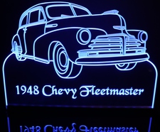 1948 Chevy Fleetmaster Acrylic Lighted Edge Lit LED Sign / Light Up Plaque Full Size Made in USA