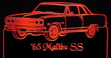 1965 Chevy Malibu SS Acrylic Lighted Edge Lit LED Car Sign / Light Up Plaque Chevrolet
