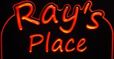 Ray's Rays Place Room Den Office You Name It Acrylic Lighted Edge Lit LED Sign / Light Up Plaque Full Size Made in USA