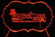 Sweet Pea Advertising Business Design Logo Acrylic Lighted Edge Lit LED Sign / Light Up Plaque