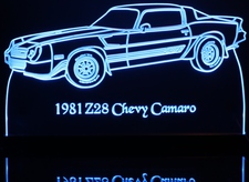 1981 Camaro Z28 Acrylic Lighted Edge Lit LED Sign / Light Up Plaque Full Size Made in USA