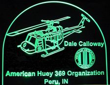 Helicopter Award Vietnam Trophy Acrylic Lighted Edge Lit LED Sign / Light Up Plaque Full Size Made in USA