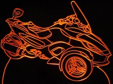 2009 Can Am Spyder Motorcycle Acrylic Lighted Edge Lit LED Sign / Light Up Plaque Full Size Made in USA