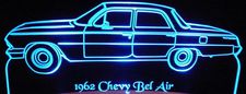 1962 Chevy Belair Acrylic Lighted Edge Lit LED Sign / Light Up Plaque Full Size Made in USA