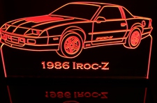 1986 Camaro IROC-Z Acrylic Lighted Edge Lit LED Sign / Light Up Plaque Full Size Made in USA