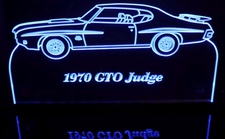 1970 GTO Judge Acrylic Lighted Edge Lit LED Sign / Light Up Plaque Full Size Made in USA