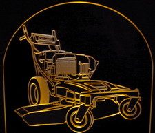 Lawn Mower Yard Equipment Acrylic Lighted Edge Lit LED Sign / Light Up Plaque Full Size Made in USA