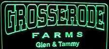 Grosserode Farms Company Business Farm Logo Advertising Acrylic Lighted Edge Lit LED Sign / Light Up Plaque Full Size Made in USA
