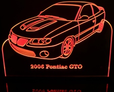 2006 Pontiac GTO Acrylic Lighted Edge Lit LED Sign / Light Up Plaque Full Size Made in USA