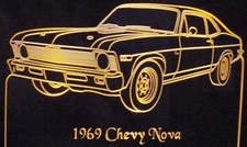 1969 Nova (not SS) Acrylic Lighted Edge Lit LED Sign / Light Up Plaque Full Size Made in USA