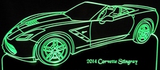 2014 Corvette Stingray Acrylic Lighted Edge Lit LED Sign / Light Up Plaque Full Size Made in USA