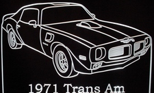 1971 Pontiac Firebird Trans AM Acrylic Lighted Edge Lit LED Sign / Light Up Plaque Full Size Made in USA