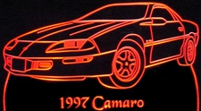 1997 Camaro Acrylic Lighted Edge Lit LED Sign / Light Up Plaque Full Size Made in USA