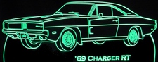 1969 Charger RT Acrylic Lighted Edge Lit LED Sign / Light Up Plaque Full Size Made in USA