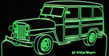 1952 Jeep Willys Wagon Acrylic Lighted Edge Lit LED Sign / Light Up Plaque Full Size Made in USA