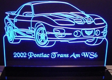 2002 Trans Am WS6 Acrylic Lighted Edge Lit LED Sign / Light Up Plaque Full Size Made in USA