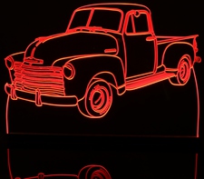 1953 Chevy Pickup Truck no visors Acrylic Lighted Edge Lit LED Sign / Light Up Plaque Full Size Made in USA