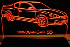 2006 Monte Carlo SS Acrylic Lighted Edge Lit LED Sign / Light Up Plaque Full Size Made in USA