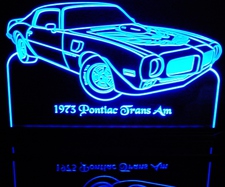 1973 Trans Am with bird Acrylic Lighted Edge Lit LED Sign / Light Up Plaque Full Size Made in USA