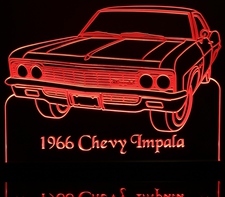 1966 Impala Sedan Acrylic Lighted Edge Lit LED Sign / Light Up Plaque Full Size Made in USA