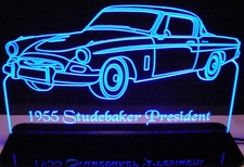 1955 Studebaker President Acrylic Lighted Edge Lit LED Sign / Light Up Plaque Full Size Made in USA