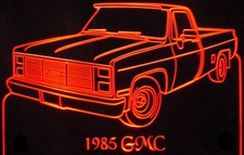 1985 GMC Pickup Truck Acrylic Lighted Edge Lit LED Sign / Light Up Plaque Full Size Made in USA