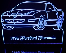 1996 Firebird Trans Am Formula Acrylic Lighted Edge Lit LED Sign / Light Up Plaque Full Size Made in USA