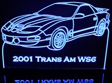 2001 Trans Am WS6 Acrylic Lighted Edge Lit LED Sign / Light Up Plaque Full Size Made in USA