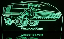 Combine JD Farm Equipment Acrylic Lighted Edge Lit LED Sign / Light Up Plaque Full Size Made in USA