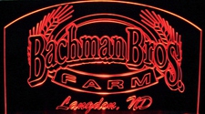 Bachman Advertising Business Logo Acrylic Lighted Edge Lit LED Sign / Light Up Plaque Full Size Made in USA