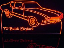 1972 Buick Skylark Acrylic Lighted Edge Lit LED Car Sign / Light Up Plaque