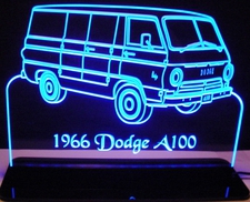 1966 Van A100 Acrylic Lighted Edge Lit LED Sign / Light Up Plaque Full Size Made in USA