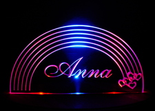 Rainbow Lighted Sign Acrylic Lighted Edge Lit LED Sign / Light Up Plaque
