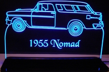 1955 Chevy Nomad Acrylic Lighted Edge Lit LED Sign / Light Up Plaque Full Size Made in USA