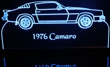 1976 Camaro Acrylic Lighted Edge Lit LED Sign / Light Up Plaque Full Size Made in USA
