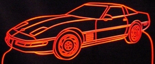 1994 Chevy Corvette Acrylic Lighted Edge Lit LED Sign / Light Up Plaque Chevrolet Full Size Made in USA
