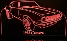 1968 Camaro Acrylic Lighted Edge Lit LED Sign / Light Up Plaque Full Size Made in USA