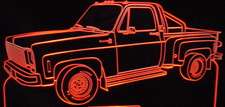 1980 Pickup Truck Acrylic Lighted Edge Lit LED Sign / Light Up Plaque Full Size Made in USA