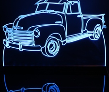 1953 Chevy Pickup with visors Acrylic Lighted Edge Lit LED Sign / Light Up Plaque Full Size Made in USA