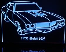 1970 Buick GS Acrylic Lighted Edge Lit LED Sign / Light Up Plaque Full Size Made in USA