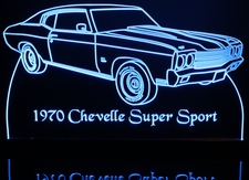 1970 Chevelle SS Acrylic Lighted Edge Lit LED Sign / Light Up Plaque Full Size Made in USA