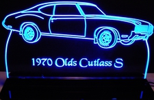 1971 Olds Cutlass Supreme SX Acrylic Lighted Edge Lit LED Sign / Light Up Plaque Full Size Made in USA