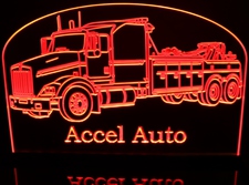 Wrecker Rotator KW Towing Truck (add your own text) Acrylic Lighted Edge Lit LED Sign / Light Up Plaque Full Size Made in USA