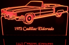 1972 Cadillac Eldorado Convertible Acrylic Lighted Edge Lit LED Sign / Light Up Plaque Full Size Made in USA