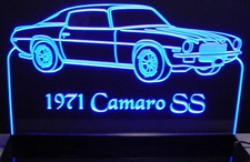 1971 Camaro SS Acrylic Lighted Edge Lit LED Sign / Light Up Plaque Full Size Made in USA