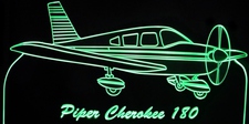 Piper Cherokee 180 Airplane Acrylic Lighted Edge Lit LED Sign / Light Up Plaque Full Size Made in USA