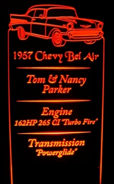 Story Board Storyboard for Car Shows Acrylic Lighted Edge Lit LED Sign / Light Up Plaque Full Size Made in USA