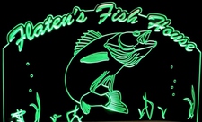 Fish Walleye Trophy Acrylic Lighted Edge Lit LED Sign / Light Up Plaque Full Size Made in USA
