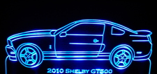 2010 Shelby GT500 Acrylic Lighted Edge Lit LED Car Sign / Light Up Plaque